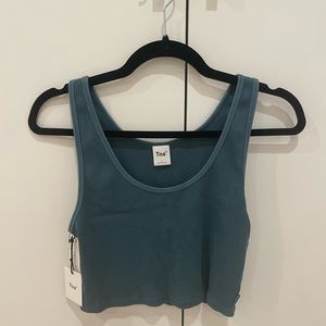 TNA Aritzia ribbed cropped tank gd outer space